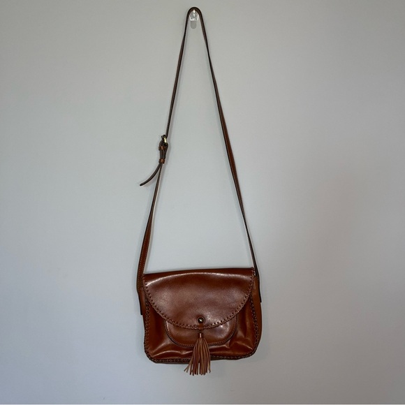 Patricia Nash Brown Leather Tassel Shoulder Bag